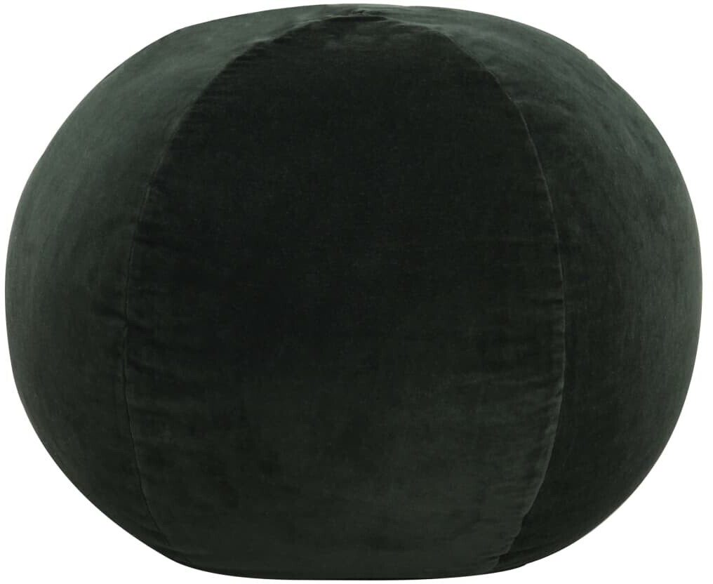 VidaXL Pouf en velours de coton vert 50 x 35 cm