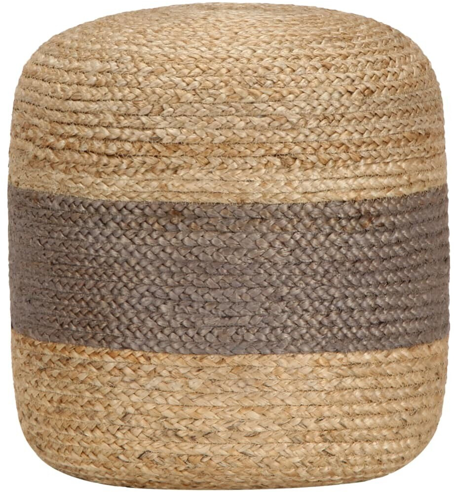 vidaXL Pouf fait à la main en jute gris/taupe 40 x 45 cm