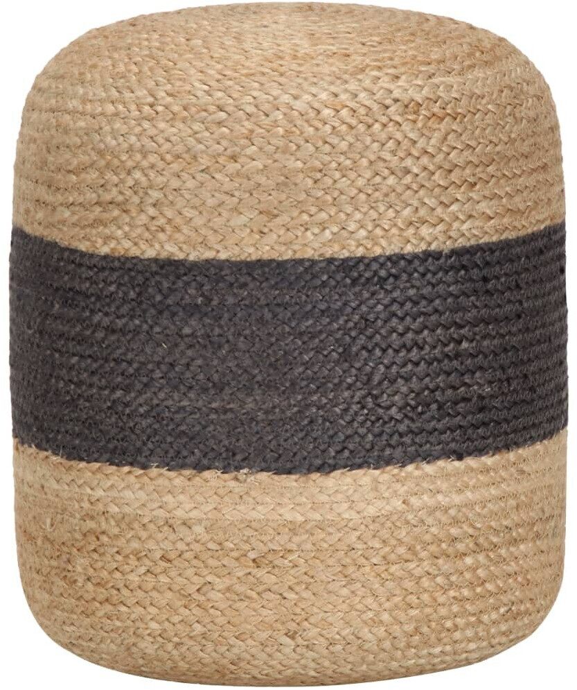 vidaXL Pouf fait à la main en jute gris foncé 40 x 45 cm