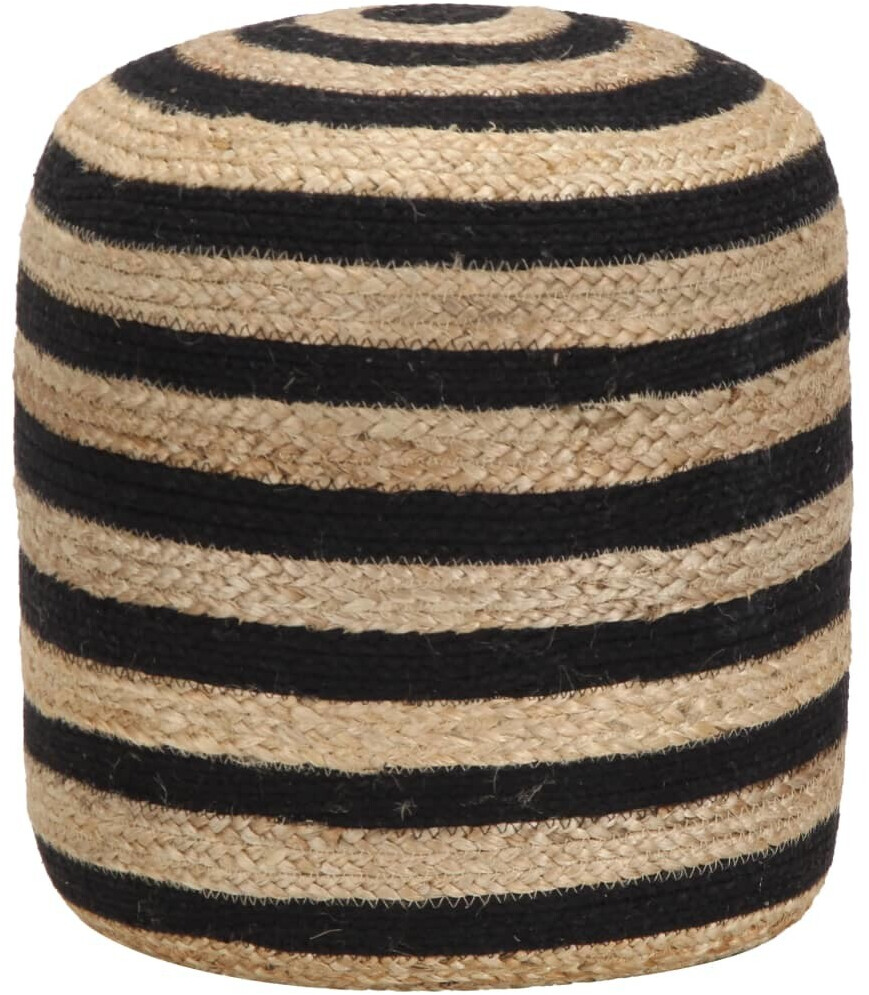VidaXL Pouf fait à la main en jute beige/noir 40 x 45 cm