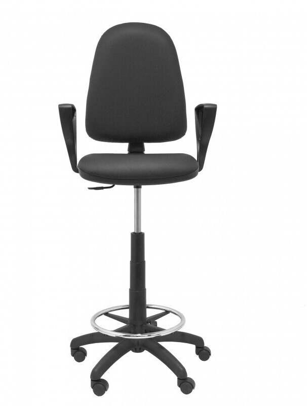 Piqueras y Crespo Stool Ayna Imitation Leather with Armrests Black