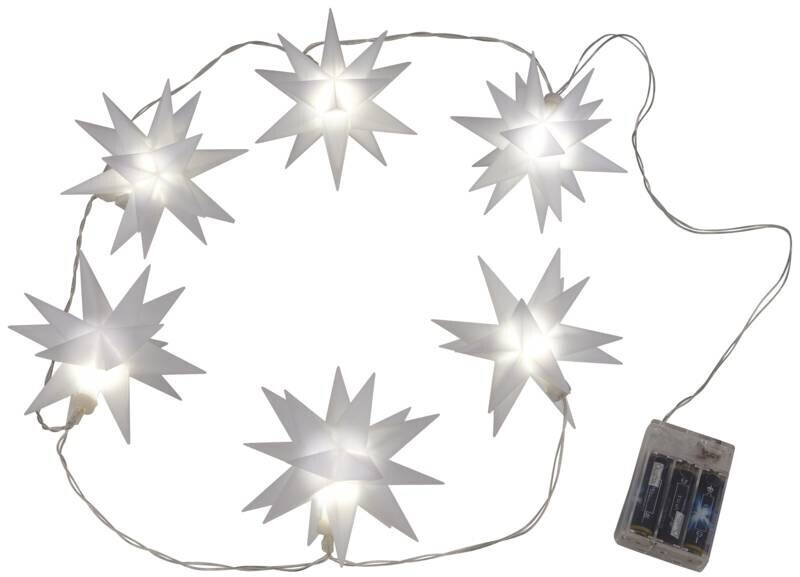 280cm 20-LED Lichterkette Sterne mit Gesicht Warmweiss