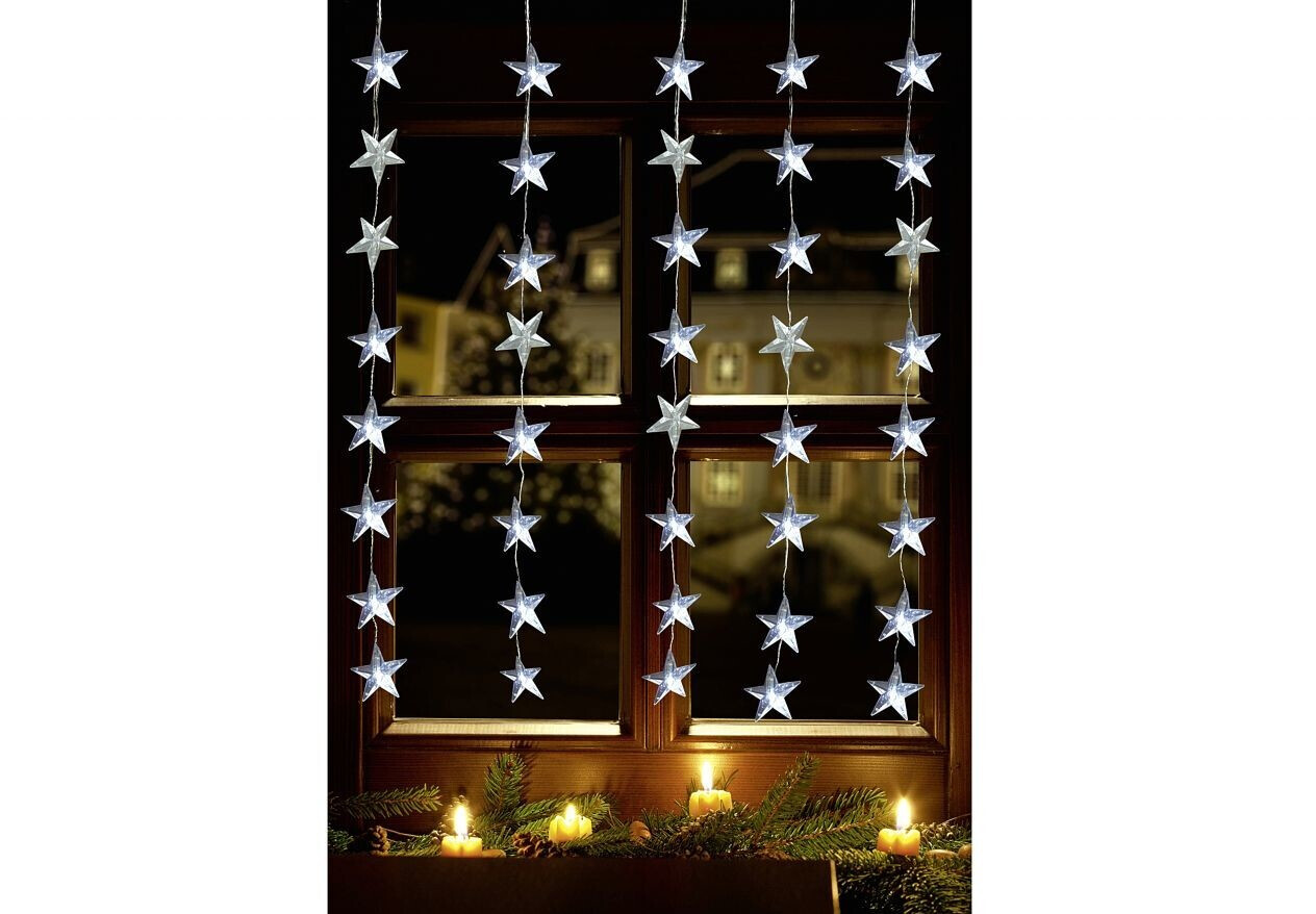 FHS LED-Sternenvorhang (404878) Preisvergleich 60 ab € | mit 22,96 Sternen bei warmweiß1x1,8m
