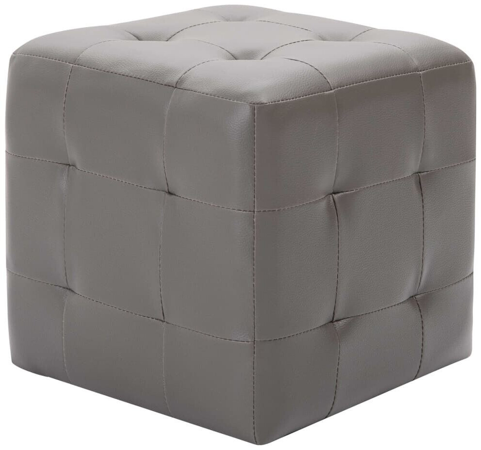 vidaXL Poufs en similicuir gris (2 pièces)