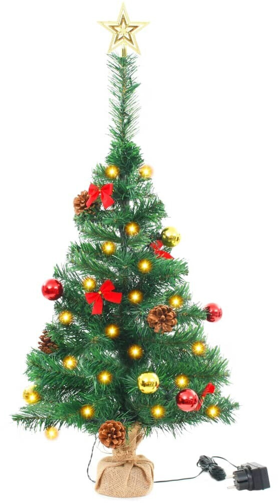 VidaXL Sapin de Noël artificiel décoré boules lumières LED 64 cm