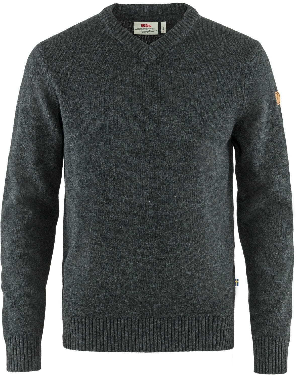 Fjällräven Övik V-neck Sweater M dark grey