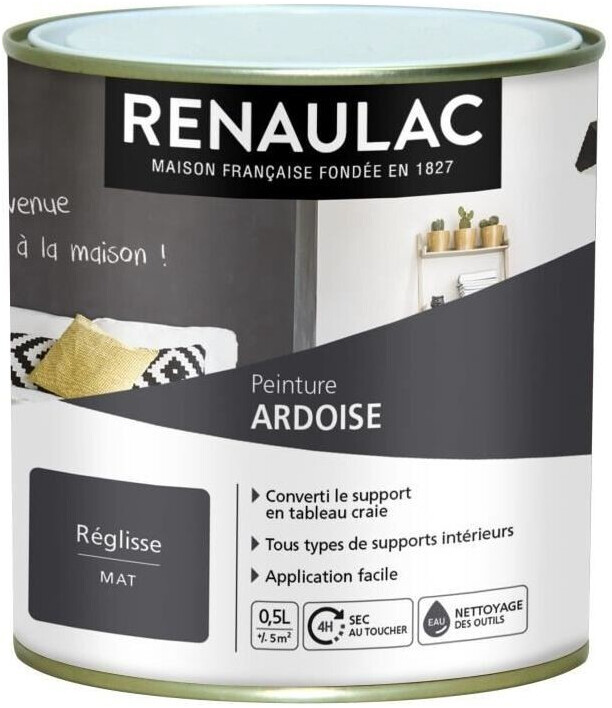 Renaulac Peinture décorative effet ardoise réglisse mat