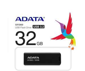 256GB Adata UV360 USB3.2 Flash Drive Negro con conector USB deslizante 