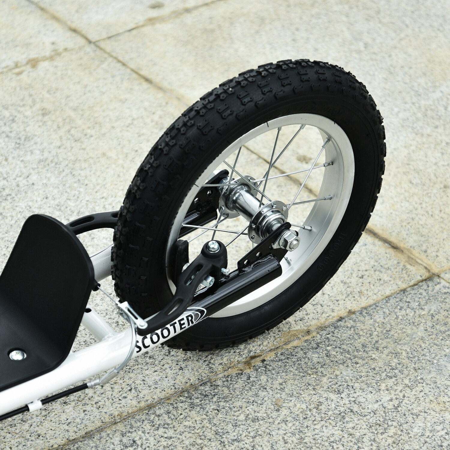 HOMCOM Kinderroller mit 12'' Luftreifen Scooter Tretroller