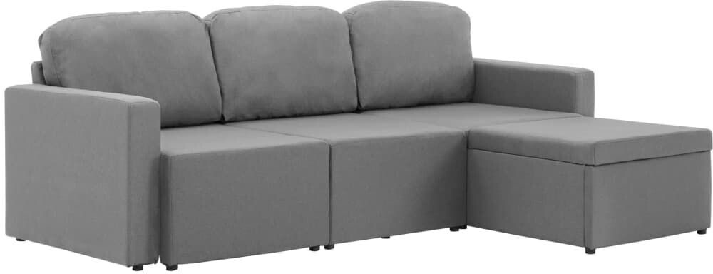 VidaXL Canapé-lit modulaire 3 places gris clair