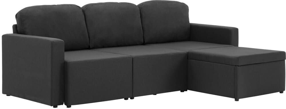 VidaXL Canapé-lit modulaire 3 places gris foncé