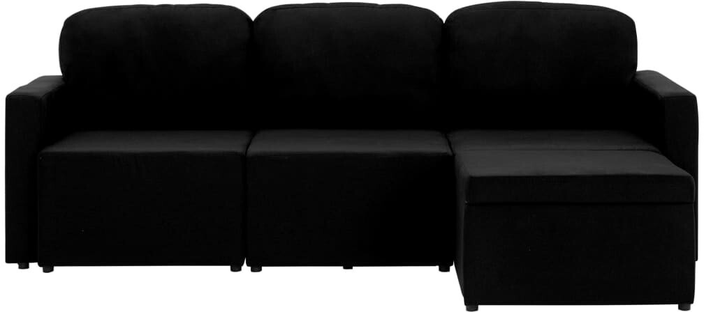 VidaXL Canapé lit modulaire 3 places noir