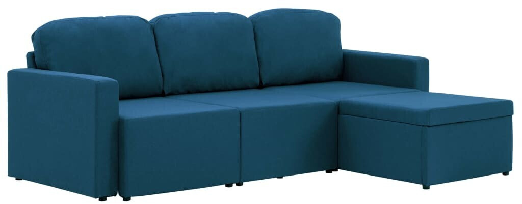 VidaXL Canapé lit modulaire 3 places bleu