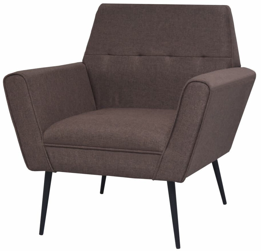 vidaXL Fauteuil en tissu marron et acier