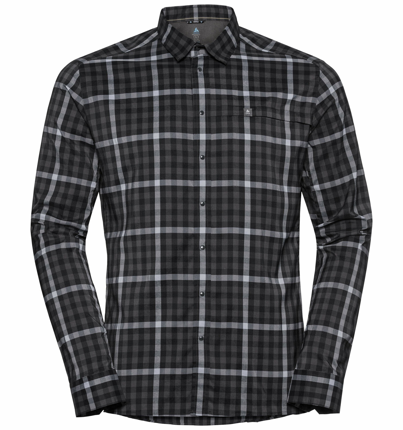 Odlo Men's Fairview Longsleeve Shirt black/odlo graphite grey/tradewinds/check