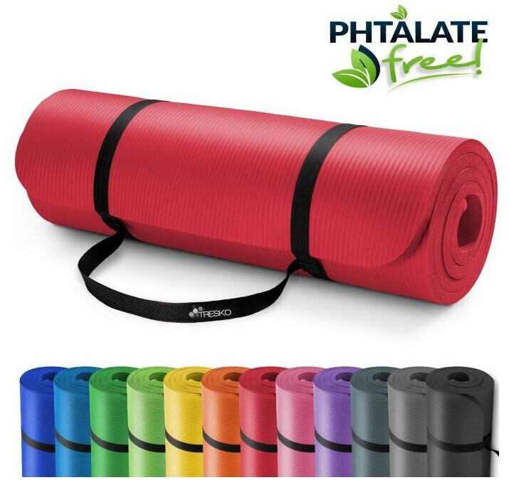 Tresko TRESKO® Yoga Mat 185x60x1,5 cm red