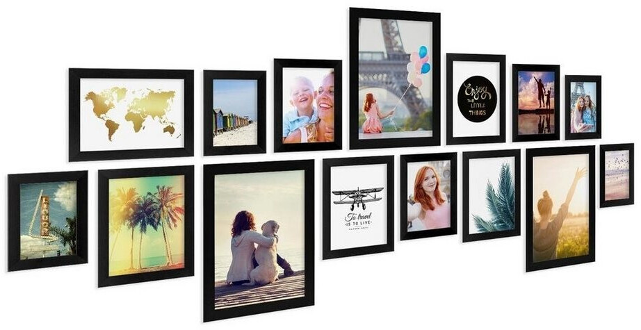 PHOTOLINI 15 Pieces Set Modern 10x15 to 21x30 cm Basic Collection Black
