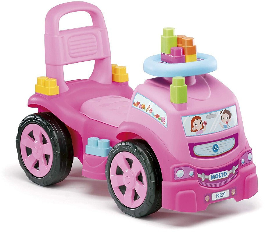 Molto lorry 3 x 1 pink with 10 bricks