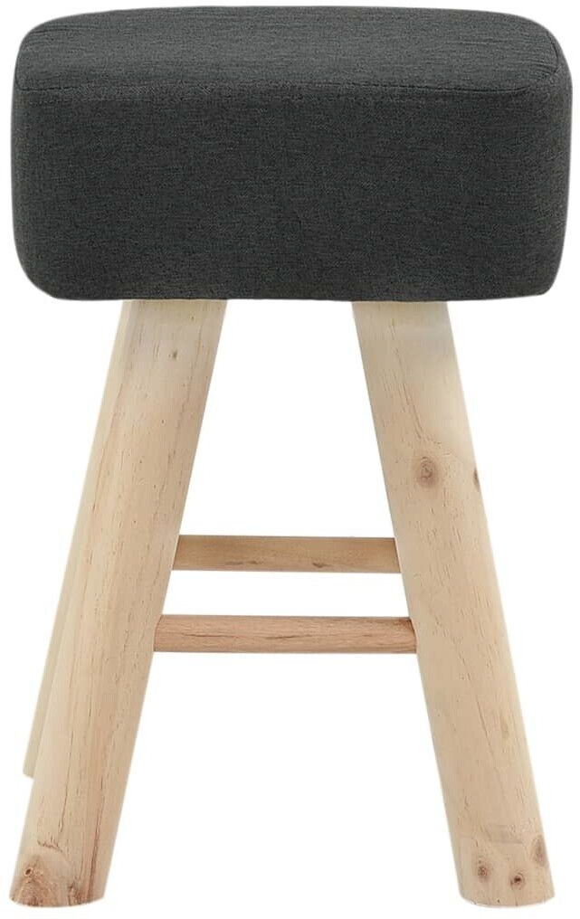 VidaXL Tabouret en tissu gris foncé carré