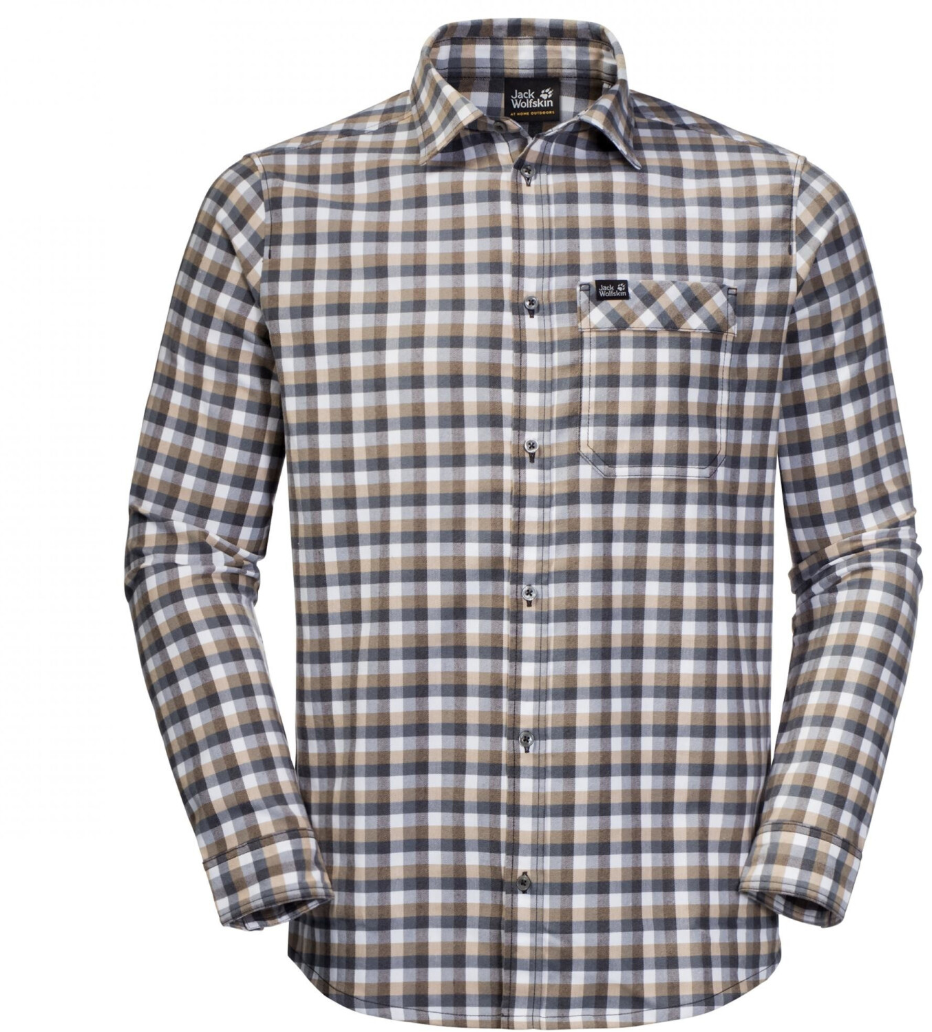 Jack Wolfskin River Town Shirt Men (1403341) pebble grey checks
