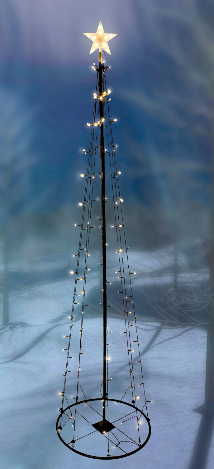Spetebo Dekobaum LED Metall Weihnachtsbaum schwarz - 180 LED