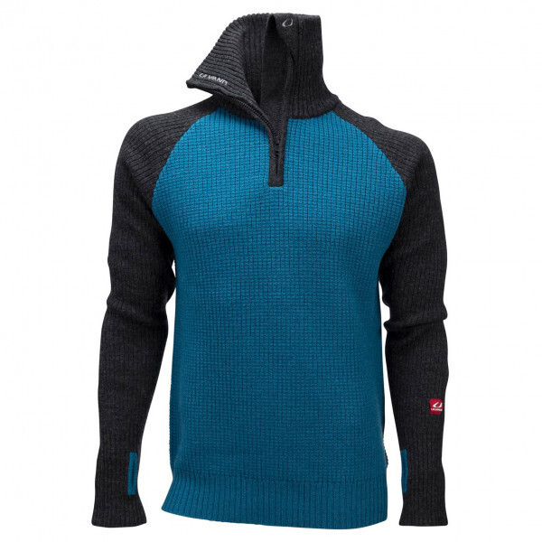 Ulvang Rav Sweater W/Zip charcoal melange/mosaic blue mix