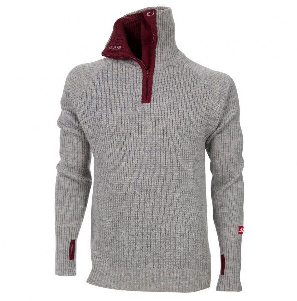 Ulvang Rav Sweater W/Zip grey melange/aubergine