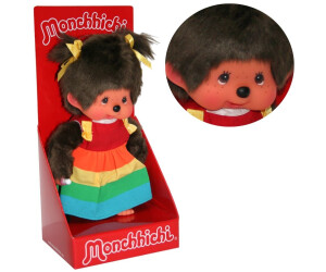 Monchhichi 220977 Mädchen mit Kleid Regenbogen 2018 20cm Sekiguchi Monchichi NEU 