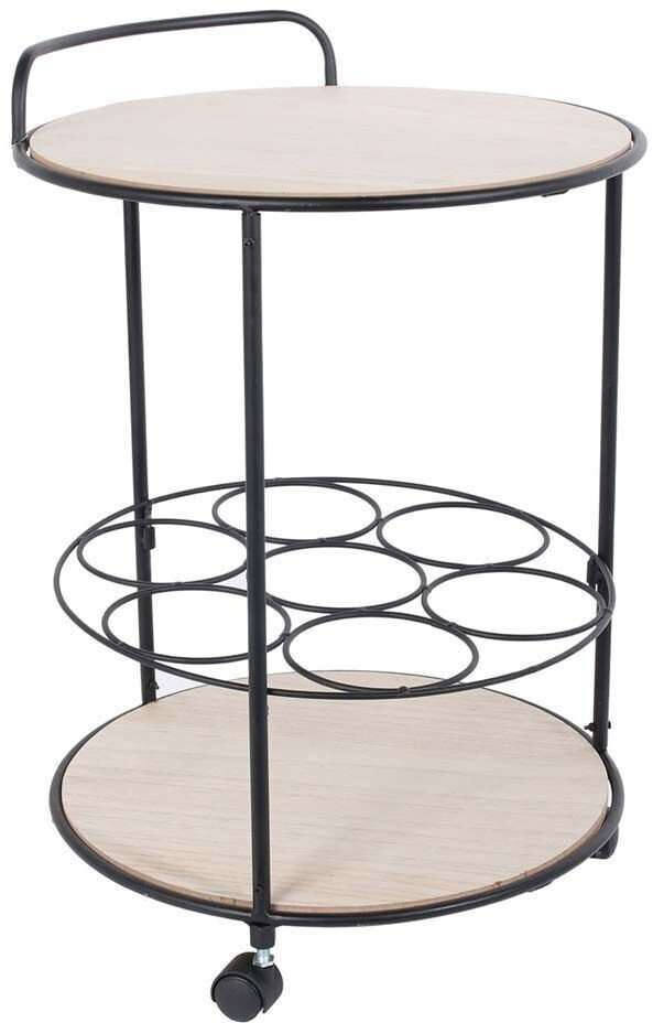 The home deco factory Desserte ronde avec porte bouteilles