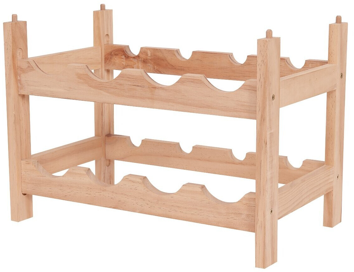 GIANTEX Weinregal Stapelbar Für 72 Flaschen - Massivholz Weinständer 120x29x79cm In Natur
