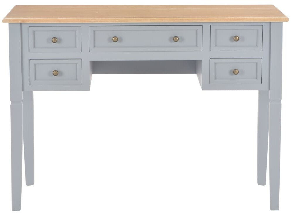 VidaXL Bureau avec 5 tiroirs en bois gris