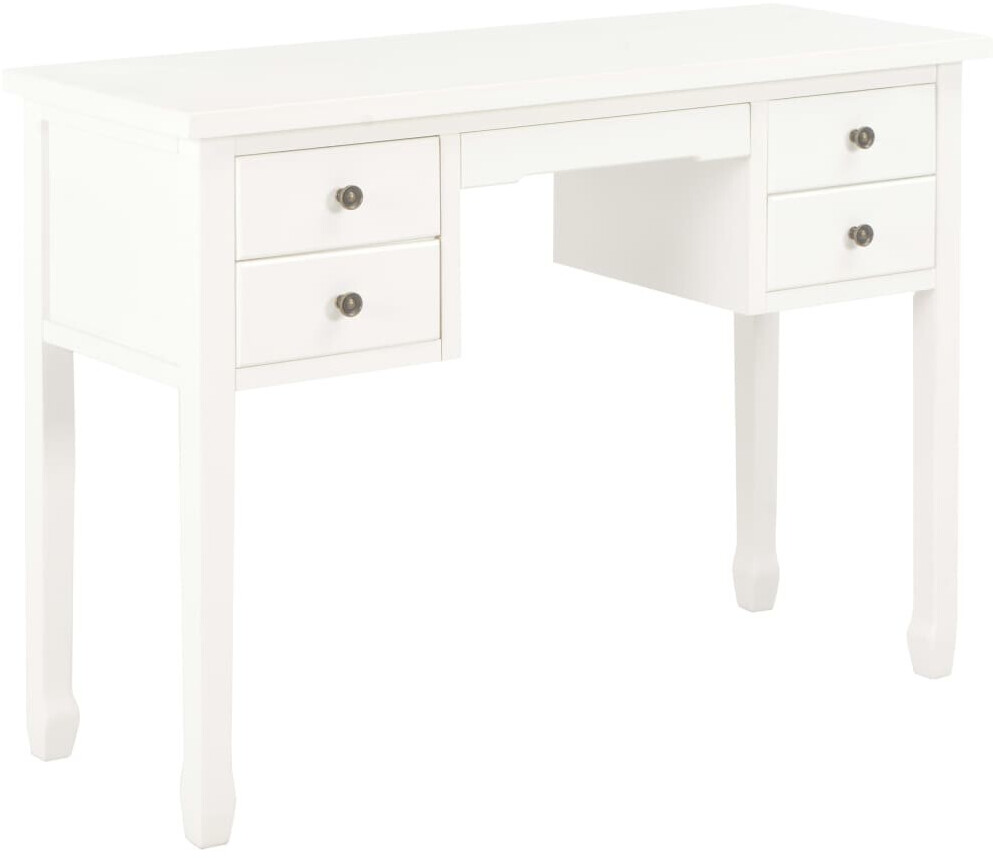 VidaXL Bureau avec 4 tiroirs en bois blanc