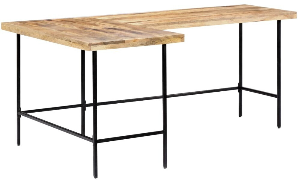 VidaXL Bureau d'angle en bois de manguier massif