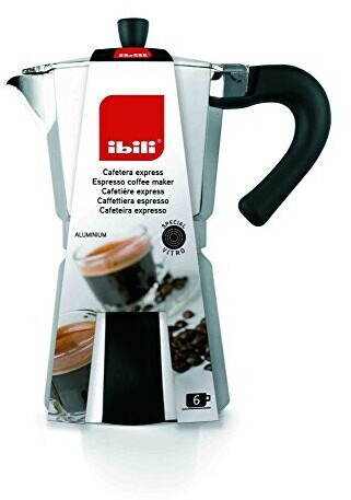 ibili 610914 Espresso pot, aluminum, Bahia, silver-colored, 17 x 14 x 29 cm