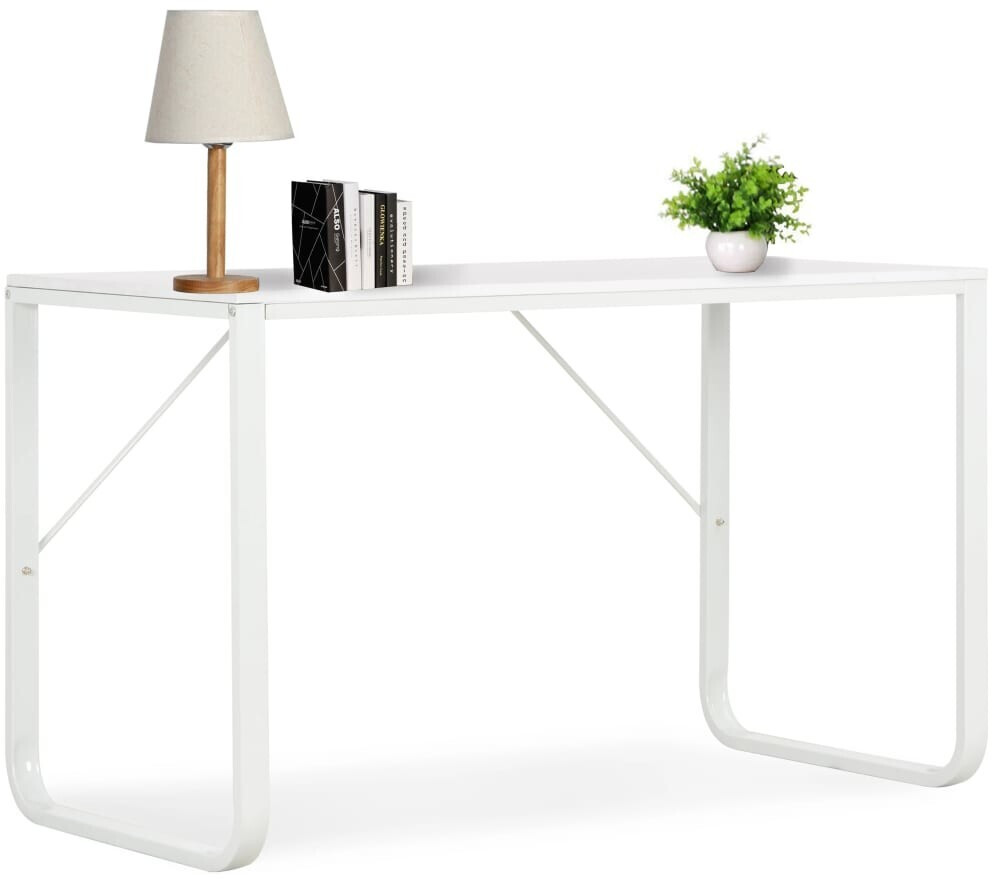 vidaXL Bureau en métal blanc 120 x 60 x 73 cm