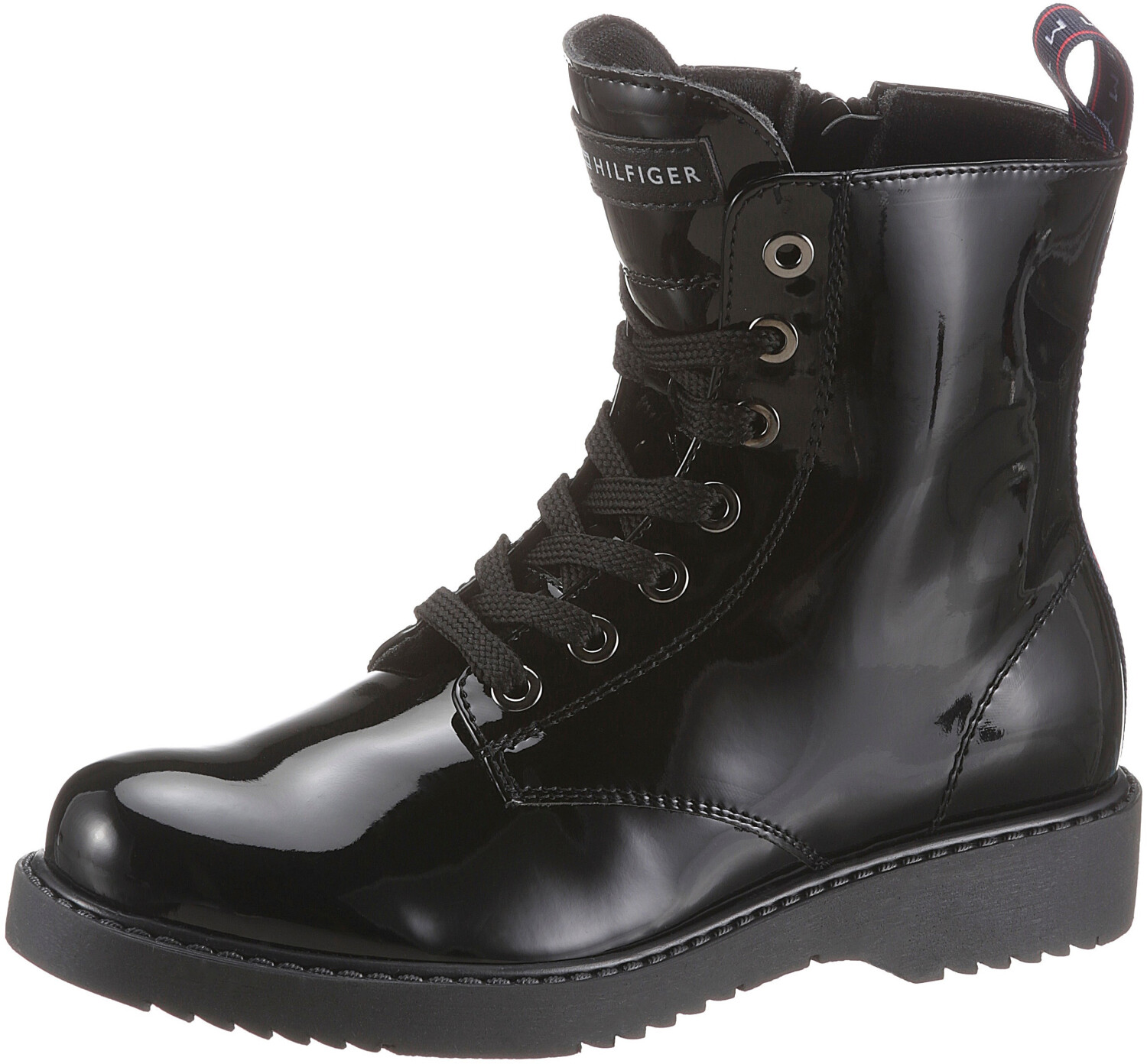 tommy hilfiger buckle lace up boot schnürstiefelette