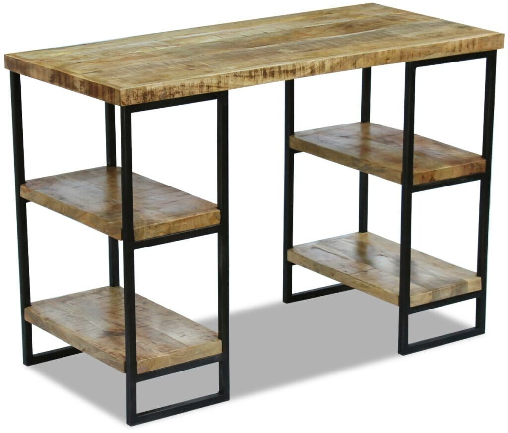 Photos - Office Desk VidaXL Desk With Shelves in Mango Wood 