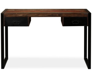 vidaXL Bureau avec 2 tiroirs en bois de récupération 120 x 50 x 76 au meilleur prix sur idealo.fr