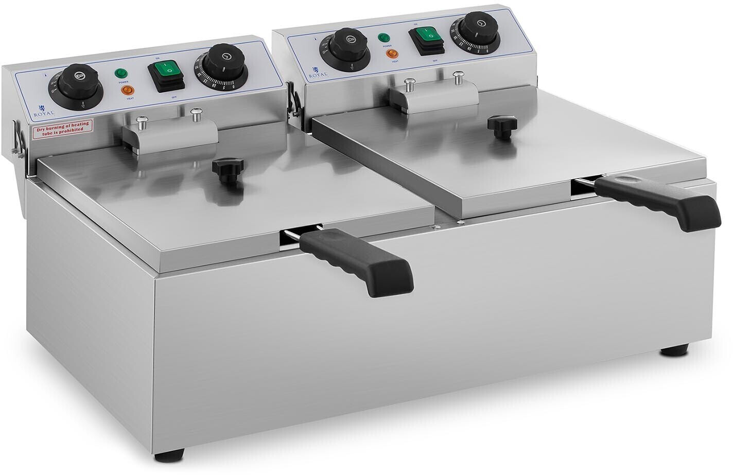 Royal Catering Electric deep fryer - 2 x 10 liter - timer - 230 V RCTF 10DB