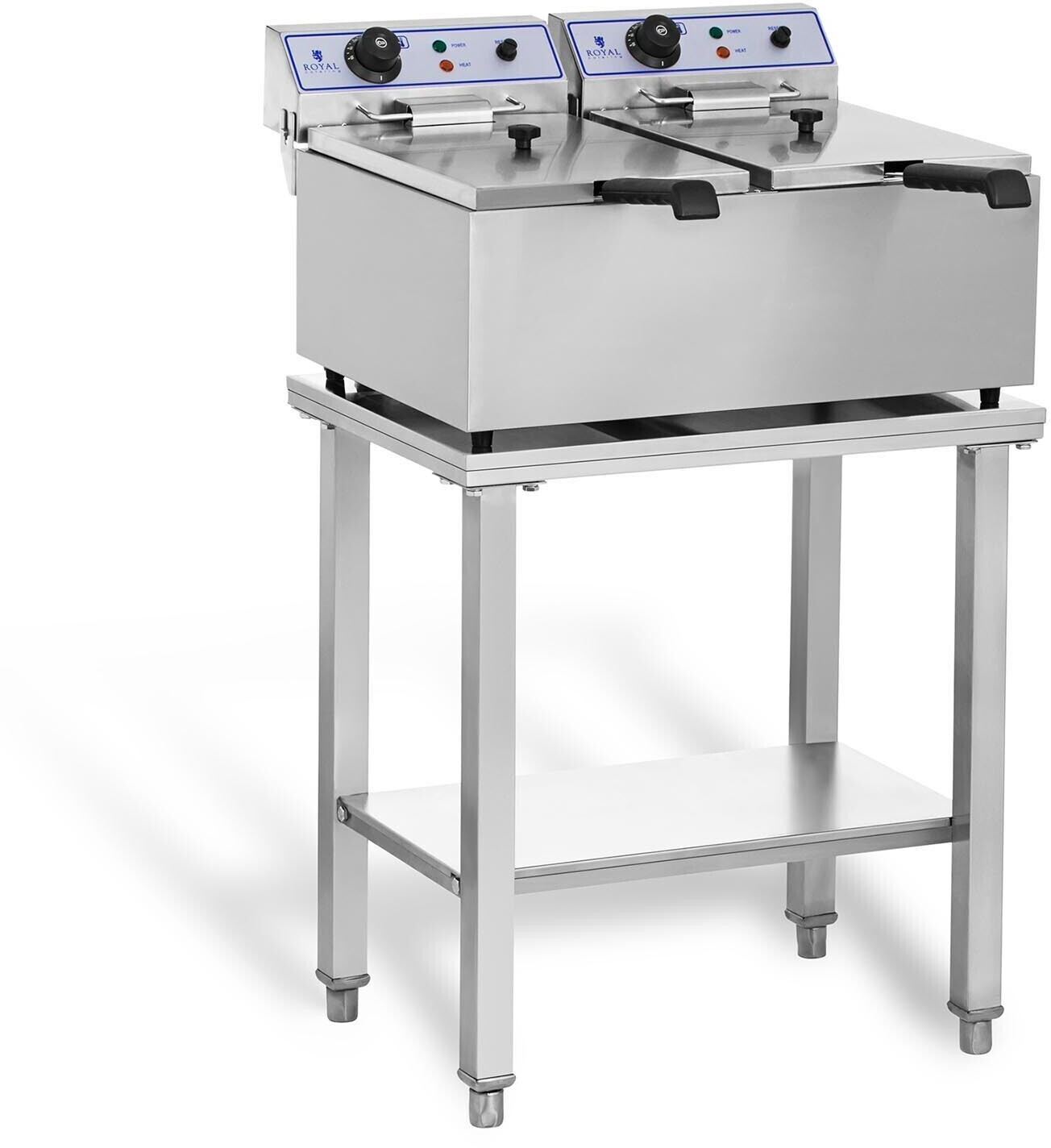 Royal Catering Electric deep fryer - 2 x 17 liters - with underframe