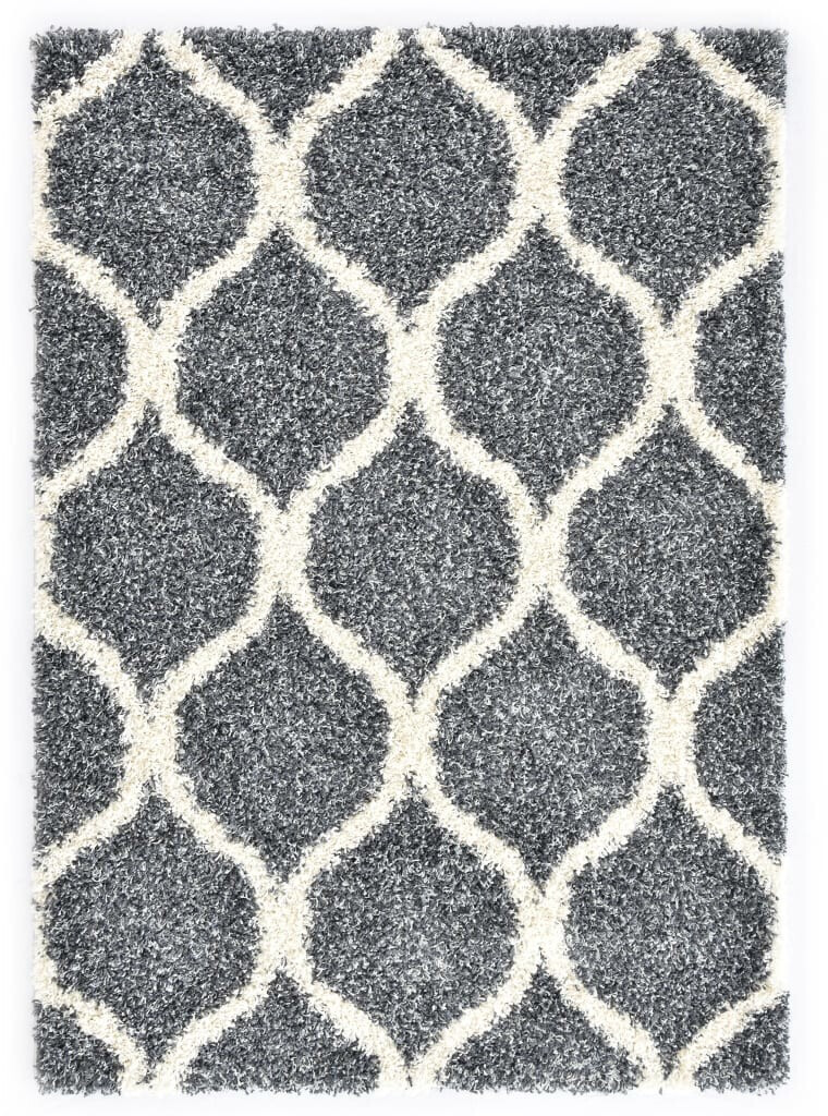 vidaXL Tapis berbère à poils longs 140 x 200 cm bleu/beige