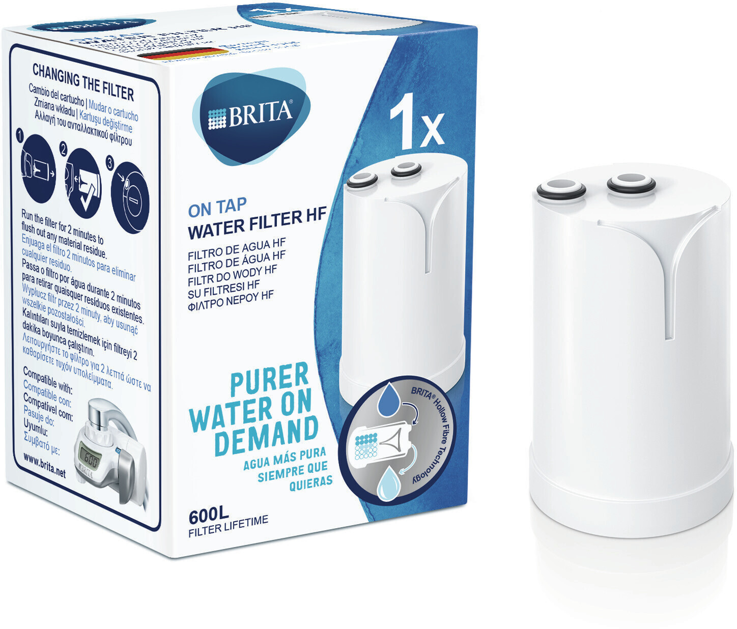 BRITA On Tap - Filtro de agua del grifo con recambios de 3 meses para agua  filtrada - 1 cartucho : Hogar y Cocina 
