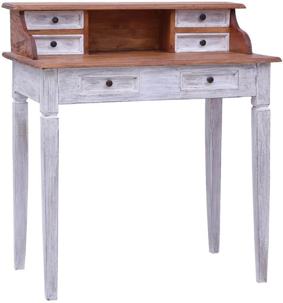 VidaXL Bureau avec 6 tiroirs en bois de récupération