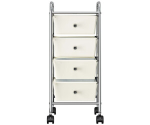 vidaXL Storage Cart on Wheels 4 Drawers White/Grey
