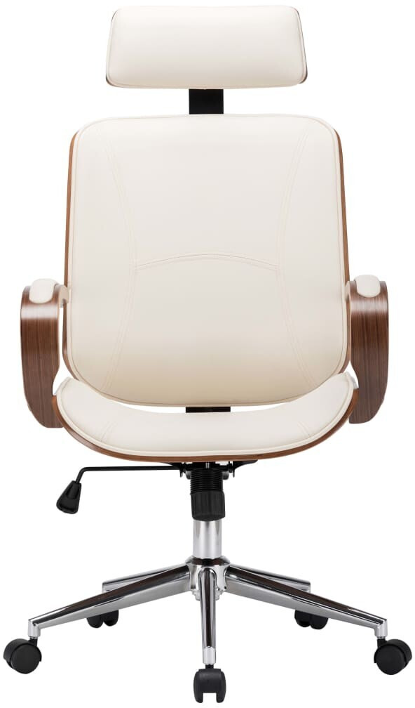 vidaXL Chaise de bureau avec appuie-tête en similicuir crème