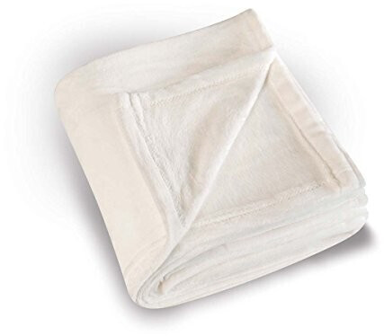 Homemaison Plaid en polaire 130 x 180 cm blanc