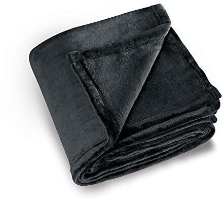 Homemaison Plaid en polaire 130 x 180 cm noir