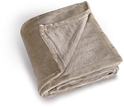 Homemaison Plaid en polaire 130 x 180 cm taupe