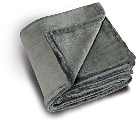 Homemaison Plaid en polaire 130 x 180 cm gris