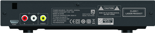 Philips TAEP200 - Lecteur DVD (série 2000) avec prise en charge CD  (convient pour DivX Ultra, MPEG1, MPEG2, MPEG4) et HDMI - Noir TAEP200 -  Conforama